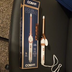 Double Ceramic 1/2" Curling Iron - Rose Gold and White